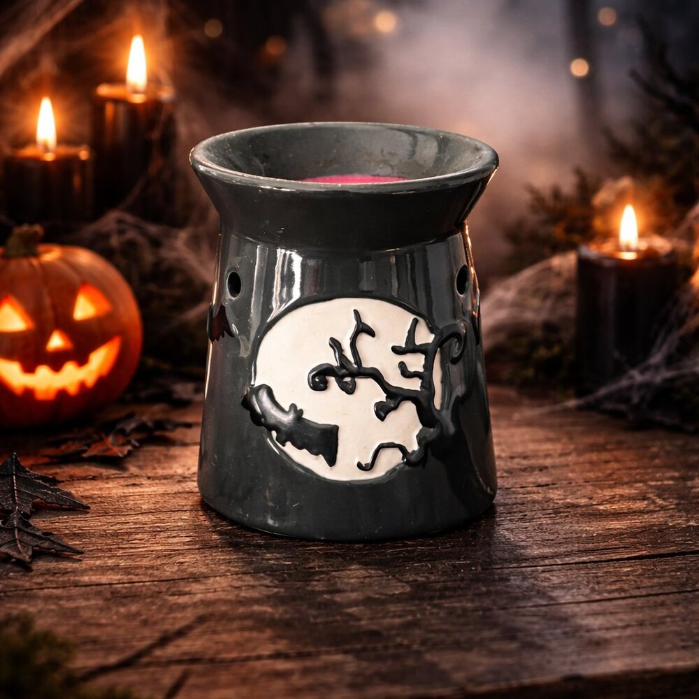 Scentsy Halloween Wall Plug-In Wax Warmer – Moon & Bats – No Plug Base